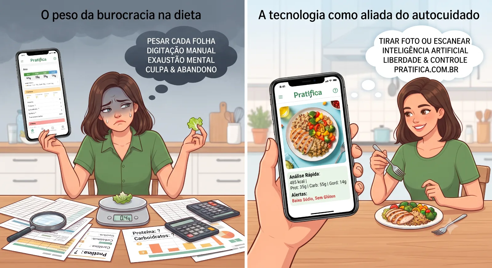 O fim do sofrimento: Por que contar calorias era chato (e como o Pratifica mudou o jogo)